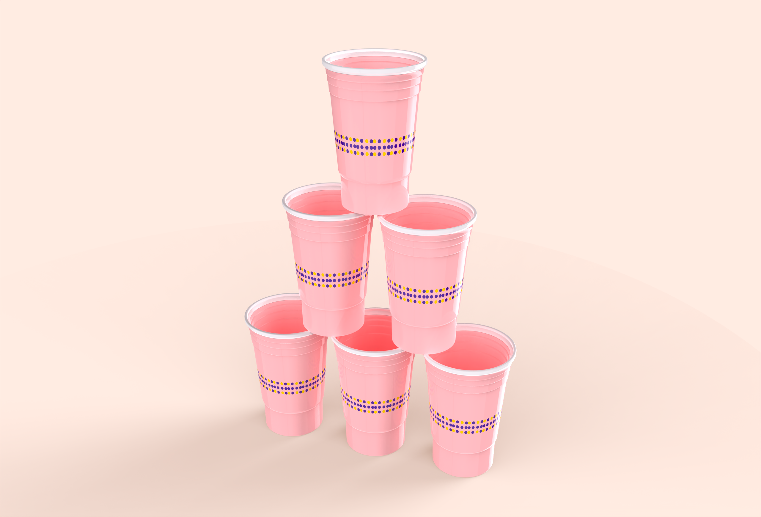 红色独饮啤酒杯